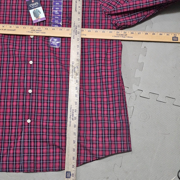 NEW Mens CHAPS‎ Black/Red Plaid Long Sleeve Button Down Shirt Sz.XL - Picture 6 of 6
